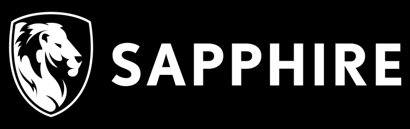 Sapphire horizontal — white on dark